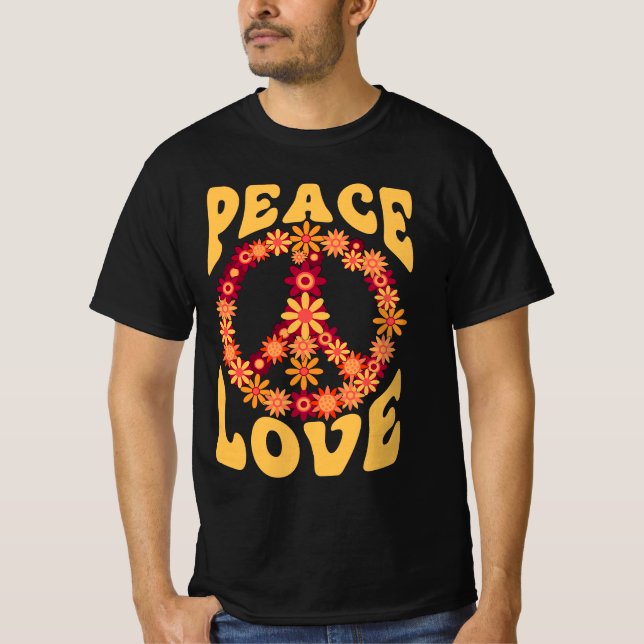 T-shirt Peace Sign Love 60s les années 70 Costume Super Hi (Devant)
