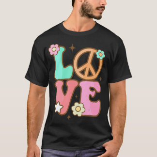 T-shirt Peace Sign Love 60s les années 70 Costume Super Hi