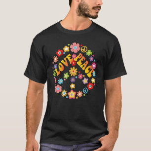 T-shirt Peace Sign Love 60s les années 70 Cravate Die Hipp