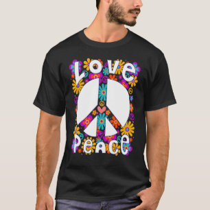 T-shirt Peace Sign Love 60s les années 70 Tie Dye Hippie C