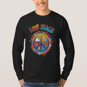 T-shirt Peace Sign Love 60s les années 70 Tie Dye Hippie C