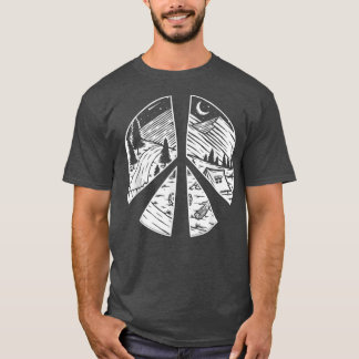 T-shirt Peace Sign Love 60s les années 70 Tie Dye Hippie H