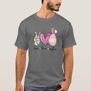 T-shirt Peace Sign Love Pâques Chasse aux oeufs Drôle Pâqu