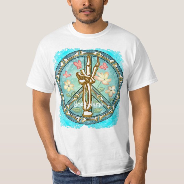 T-shirt Peace Skeleton (Devant)