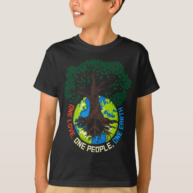 T-shirt Peace Tree Love - Protection De l'environnement Ea (Devant)