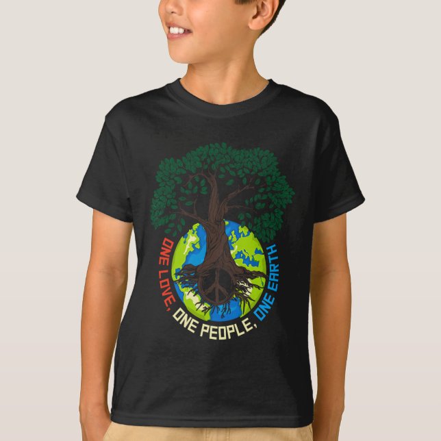 T-shirt Peace Tree Love - Protection De l'environnement Ea (Devant)