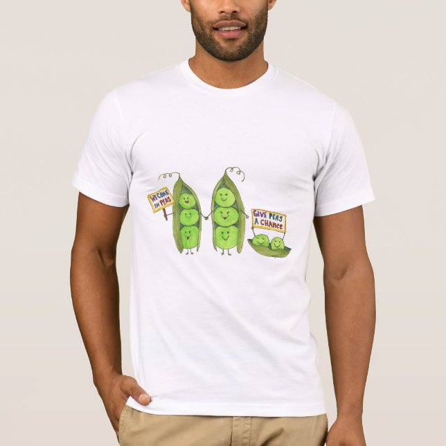 T-shirt Peace - We Come in Peas (Devant)
