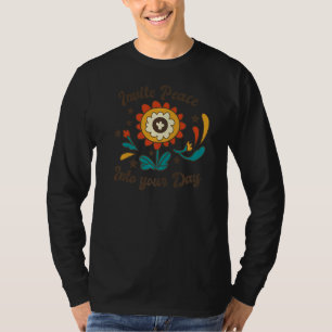 T-shirt Peace Woman Flower dit des enfants Hommes