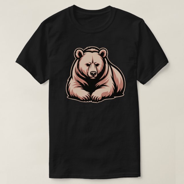 T-shirt Peaceful Resting Bear Illustration – Calm Strength (Design devant)