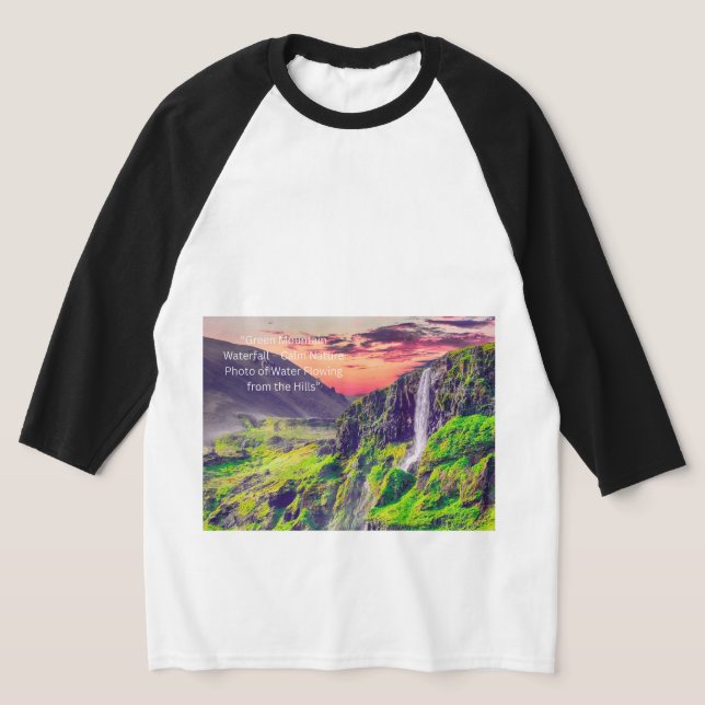 T-shirt Peaceful Waterfall and Mountain Landscape | Relax (Poser)