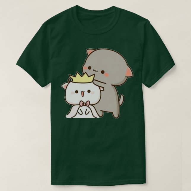 T-shirt Peach and goma mochi cat  (Design devant)
