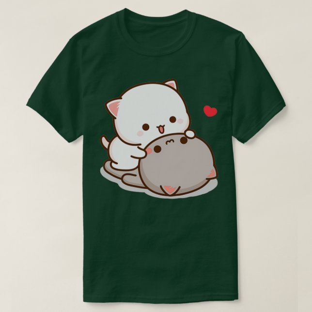 T-shirt Peach and Goma Mochi Cat Love  (Design devant)