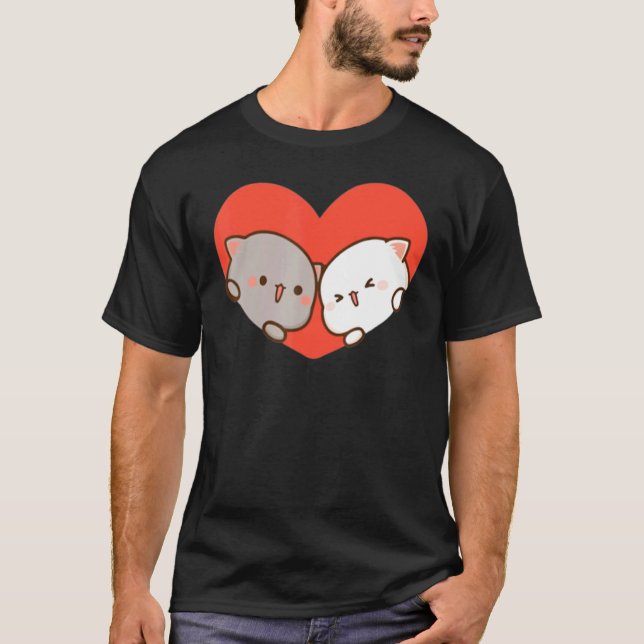 T-shirt Peach Et Goma Mochi Chat Love (Devant)