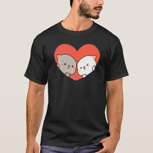 T-shirt Peach Et Goma Mochi Chat Love (Devant)