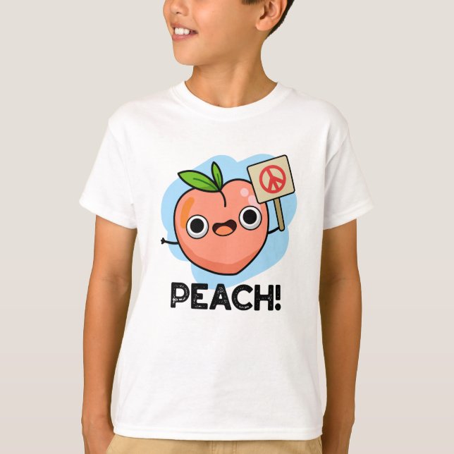 T-shirt Peach Funky Peace Fruit Pun (Devant)