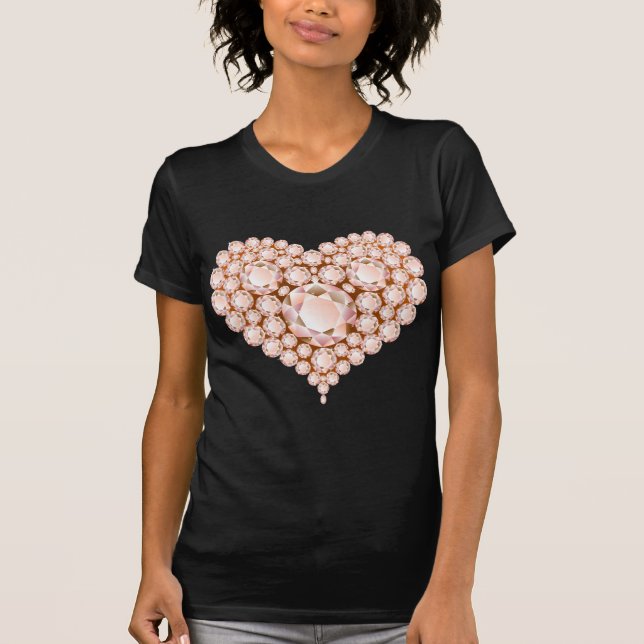 T-shirt Peach Heart Gems (Devant)