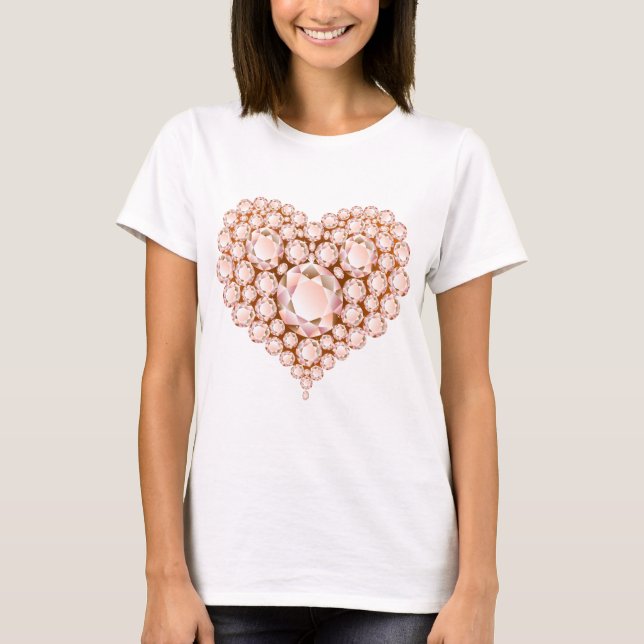 T-shirt Peach Heart Gems (Devant)