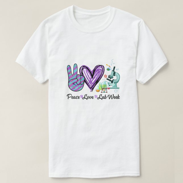 T-shirt Peach Love Lab Week Laboratory Tech Technologist (Design devant)
