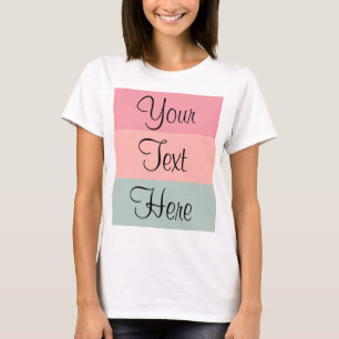 T-shirt Peach Turquoise femme rose Modèle texte personnali