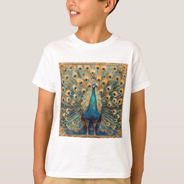 T-shirt Peacock Art Nouveau (Devant)