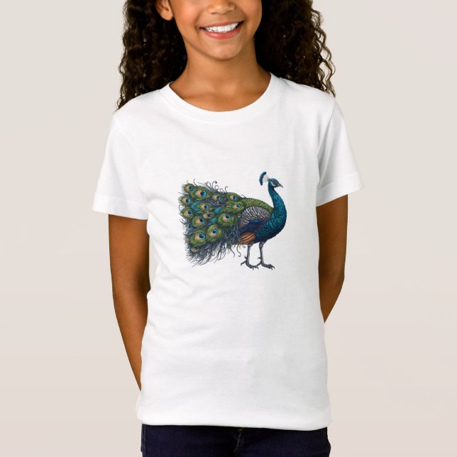 T-shirt Peacock bird Fine Jersey (Devant)