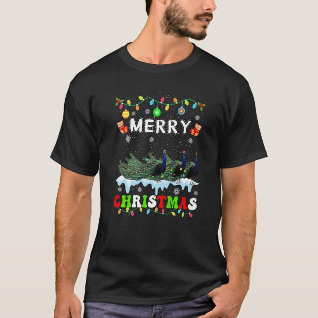 T-shirt Peacock Christmas Squad Xmas Femmes Hommes Enfants (Devant)