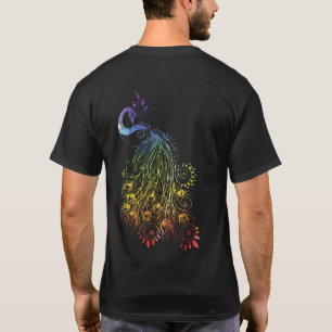 T-shirt Peacock coloré Oiseau Cool Rainbow Art