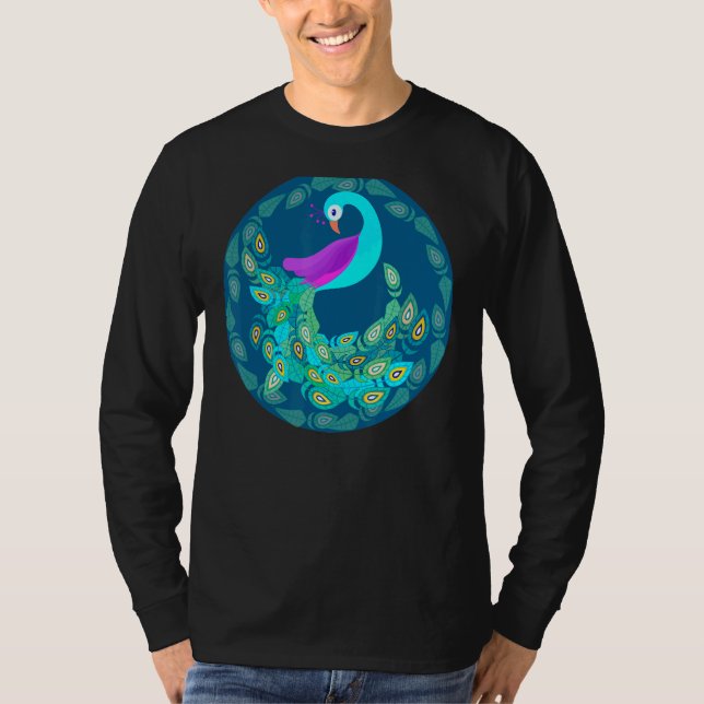 T-shirt Peacock Dans La Nature Mignons Oiseaux Animal Grap (Devant)