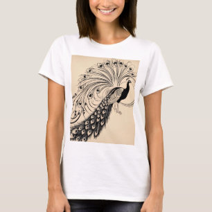T-shirt Peacock décoratif : Tee Art Nouveau Vintage