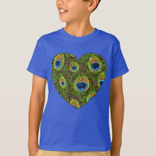 T-shirt Peacock Feather Glitt Art Imprimer