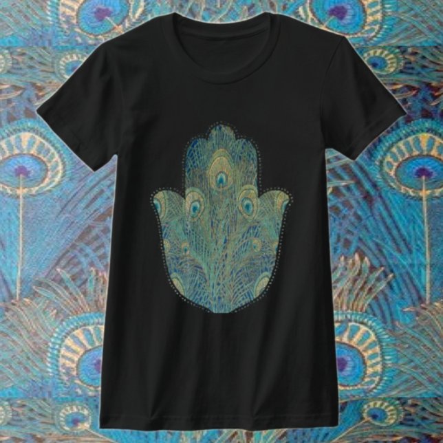 T-shirt Peacock Feather Hamsa (Créateur téléchargé)