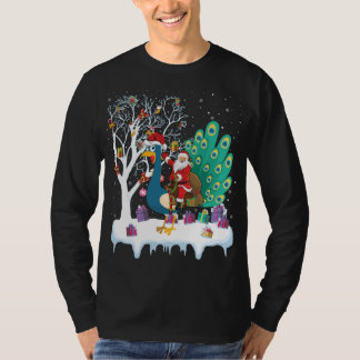 T-shirt Peacock Oiseau Amant Xmas Cadeau Père Noël équitat