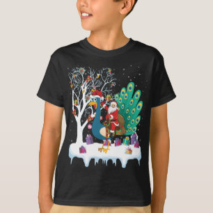 T-shirt Peacock Oiseau Amant Xmas Cadeau Père Noël équitat