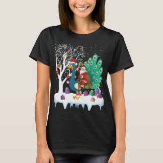 T-shirt Peacock Oiseau Amant Xmas Cadeau Père Noël équitat