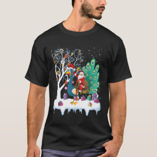 T-shirt Peacock Oiseau Amant Xmas Cadeau Père Noël équitat