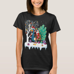 T-shirt Peacock Oiseau Amant Xmas Cadeau Père Noël équitat