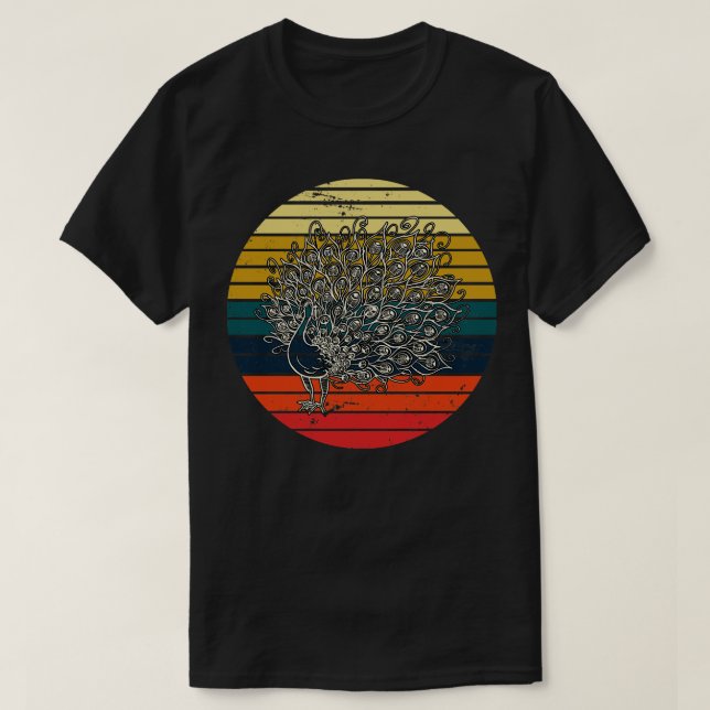T-shirt Peacock ornemental rétro (Design devant)