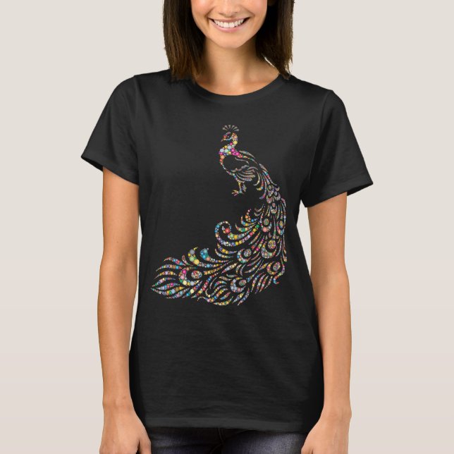 T-shirt Peacock Polka-dot coloré (Devant)