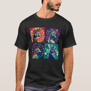 T-shirt Peacock Pop Illustration Animale Colorée Femmes
