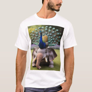 T-shirt "Peacock’s Playful Pounce - Bold Tee"