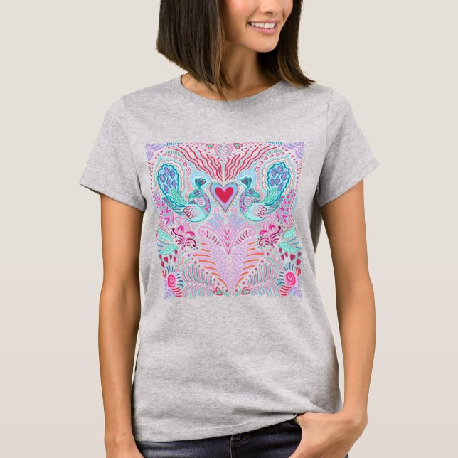 T-shirt Peacock Valentine (Devant)