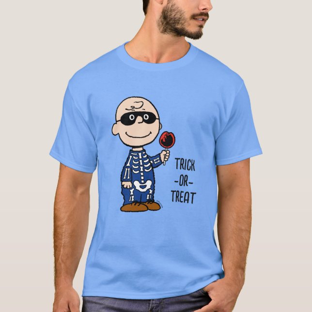 T-shirt Peanuts | Charlie Brown squelette (Devant)