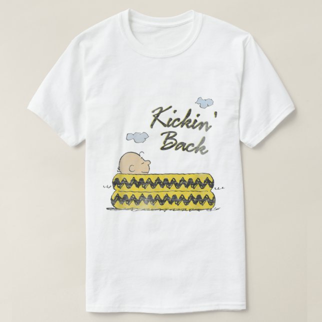 T-shirt Peanuts Kickin Back Charlie Brown (Design devant)