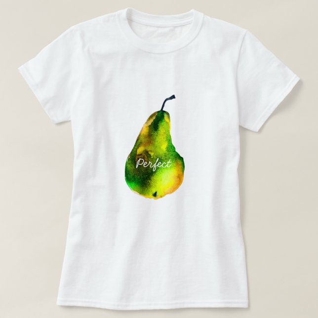 T-shirt Pear art mignon aquarelle fruit (Design devant)