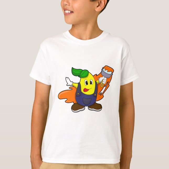 T-shirt Pear as Painer with Paint brush (Devant)