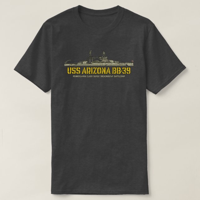 T-shirt Pearl Harbor USS Arizona BB39 1916 (Design devant)