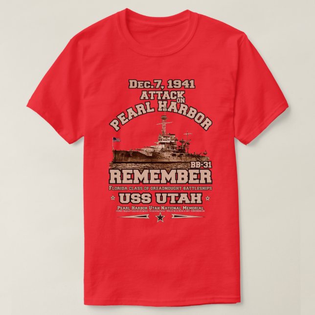 T-shirt Pearl Harbour USS Utah BB31 (Design devant)