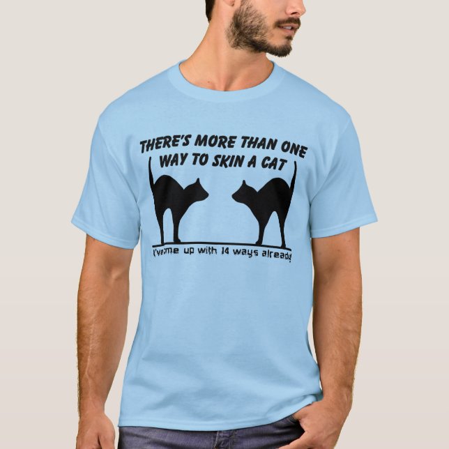 T-shirt Peau Un Chat Drôle Chemise Humour (Devant)