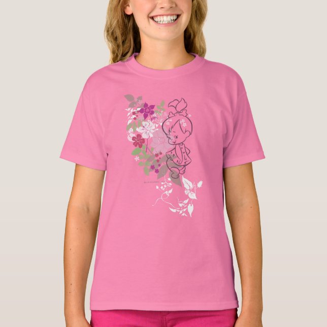 T-shirt PEBBLES™ Un Cutie Dans Les Fleurs (Devant)