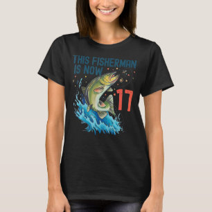 T-shirt Pêche 17 ans Anniversaire 17e basse Ado de poisson